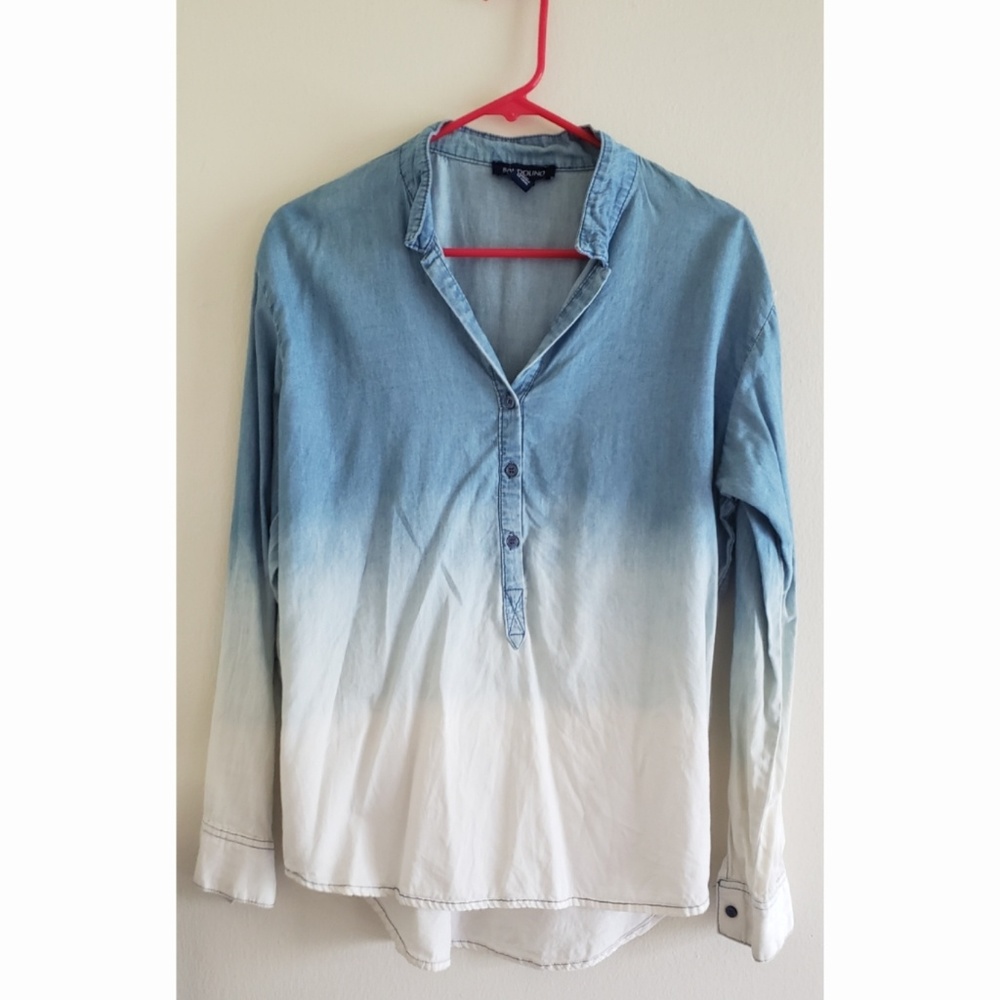 Ombre Blouse Thin Denim Top